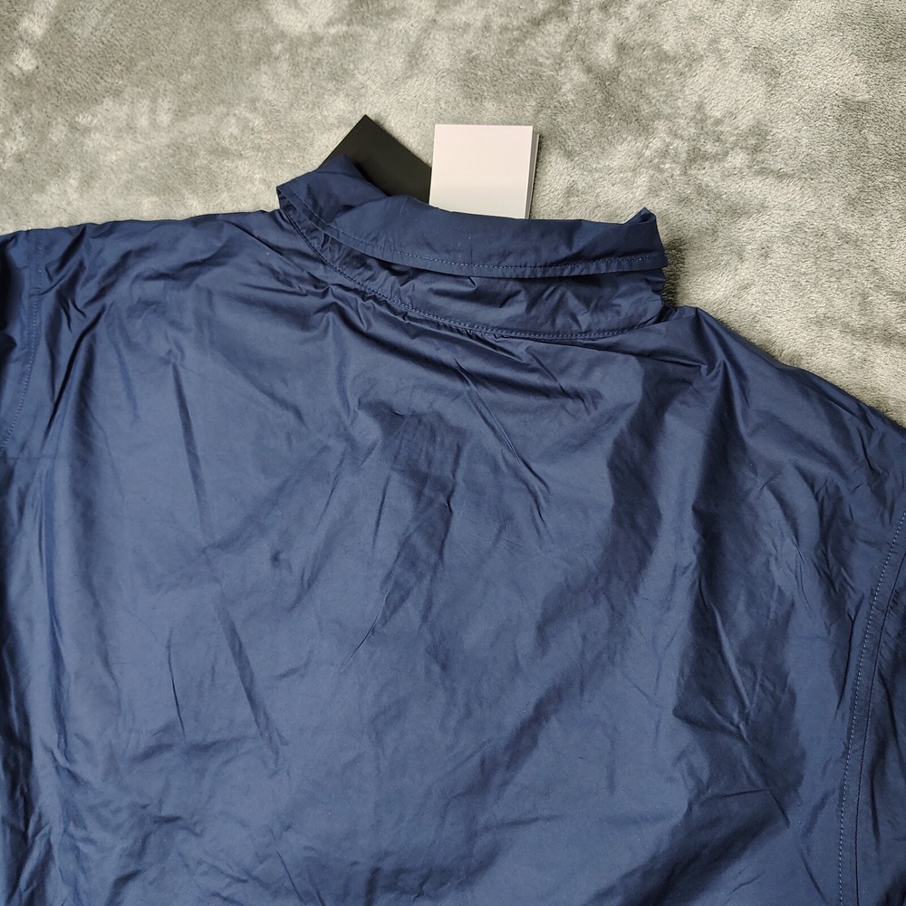 Nike Coaches Jacket Mens S Navy Blue Solid Loose Fit Jersey Lined Snap Front - Picture 10 of 15